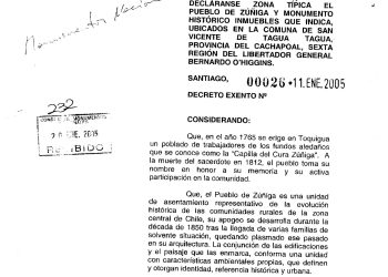Decreto Pueblo Típico de Zúñiga, nro. 26, 2005