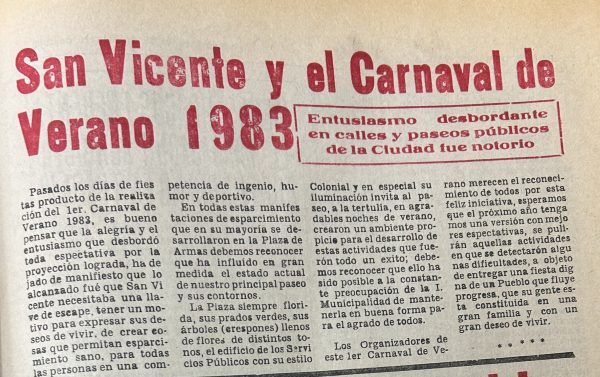 Prensa, Carnaval de Verano 1983