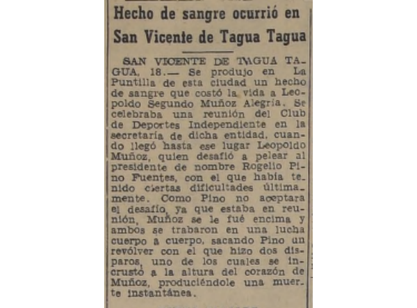 Prensa, Asesinato en La Puntilla, 1949