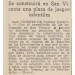 Prensa, Se construirá en San Vicente una plaza infantil, 1931