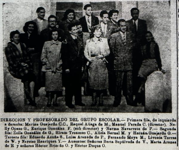 Foto Profesores Escuela Mixta Superior, 1952