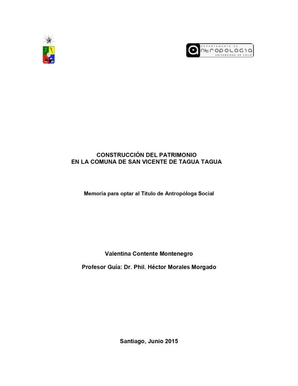 Construcción del patrimonio en la Comuna de San Vicente de Tagua Tagua