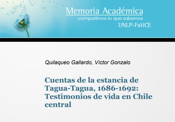 Cuentas de la estancia de Tagua Tagua, 1686-1692...